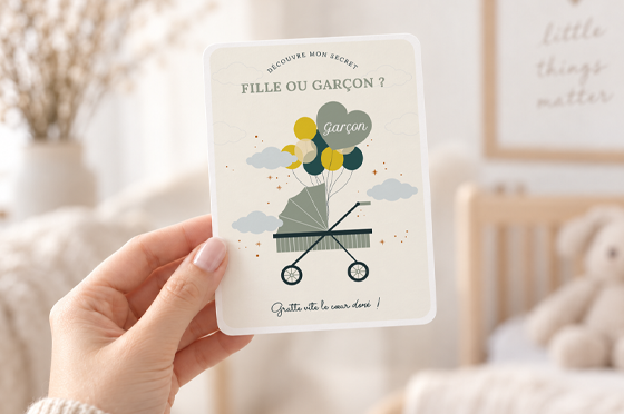 Cartes à gratter Gender Reveal