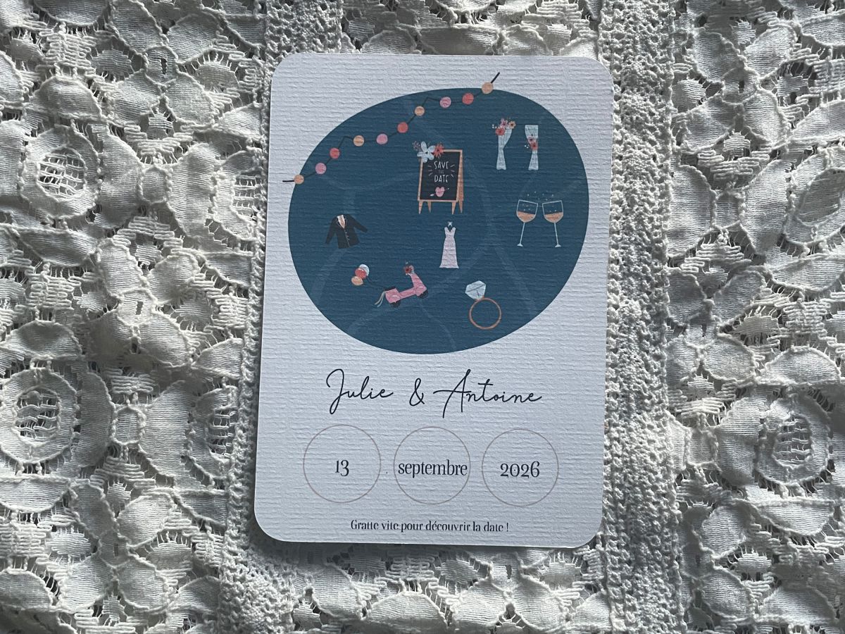 Save the date bleu - Mariage