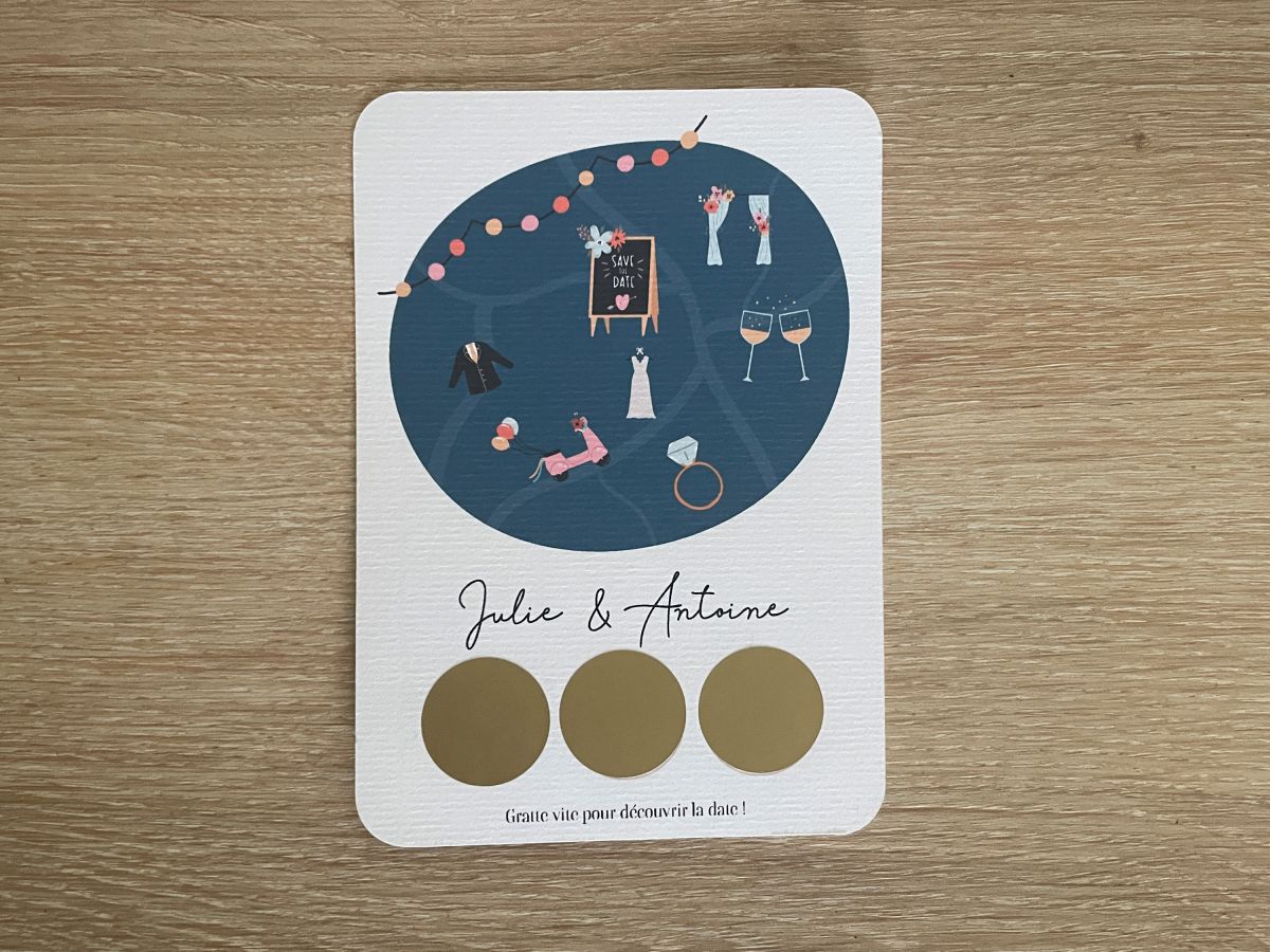 Save the date bleu - Mariage