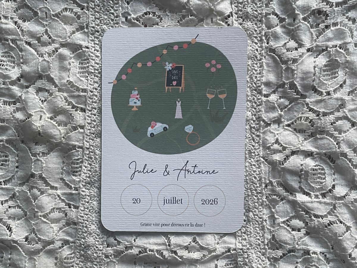 Save the date vert - Mariage