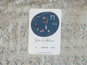 Save the date bleu - Mariage